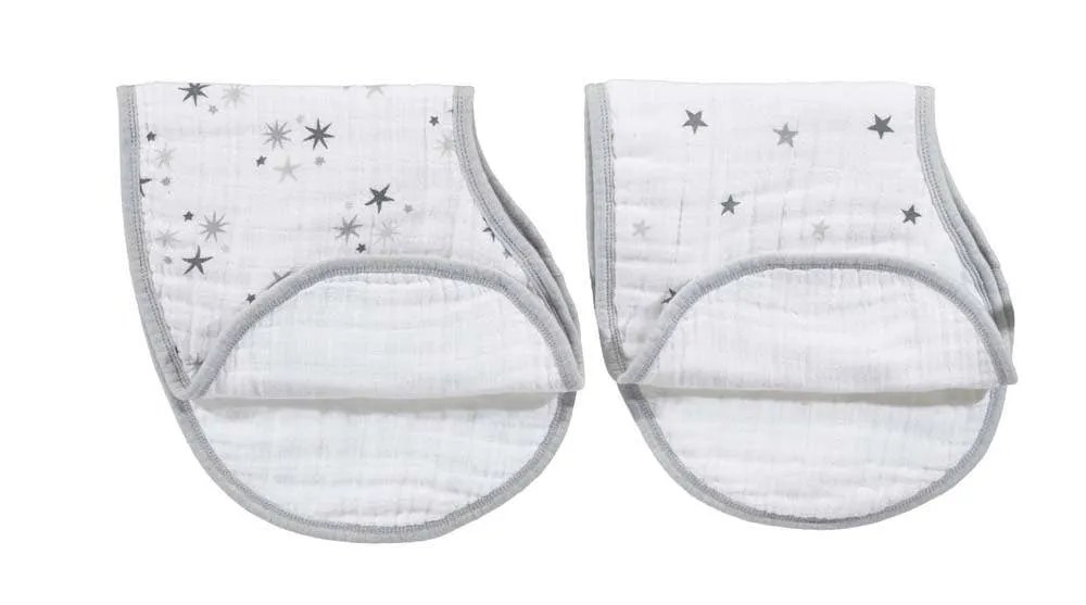 Aden   Anais | 2-Pack Set of Classic Muslin Burby Bibs, Assorted Styles