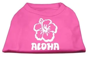 Aloha Flower Screen Print Shirt Bright Pink Sm (10)