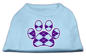 Argyle Paw Purple Screen Print Shirt Baby Blue XS (8)