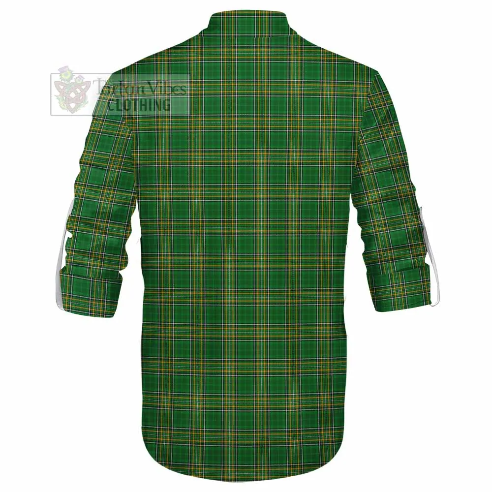 Ashfield Irish Clan Tartan Ghillie Kilt Shirt with Coat of Arms