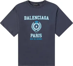 Balenciaga T-Shirt 'Marine Blue', blue