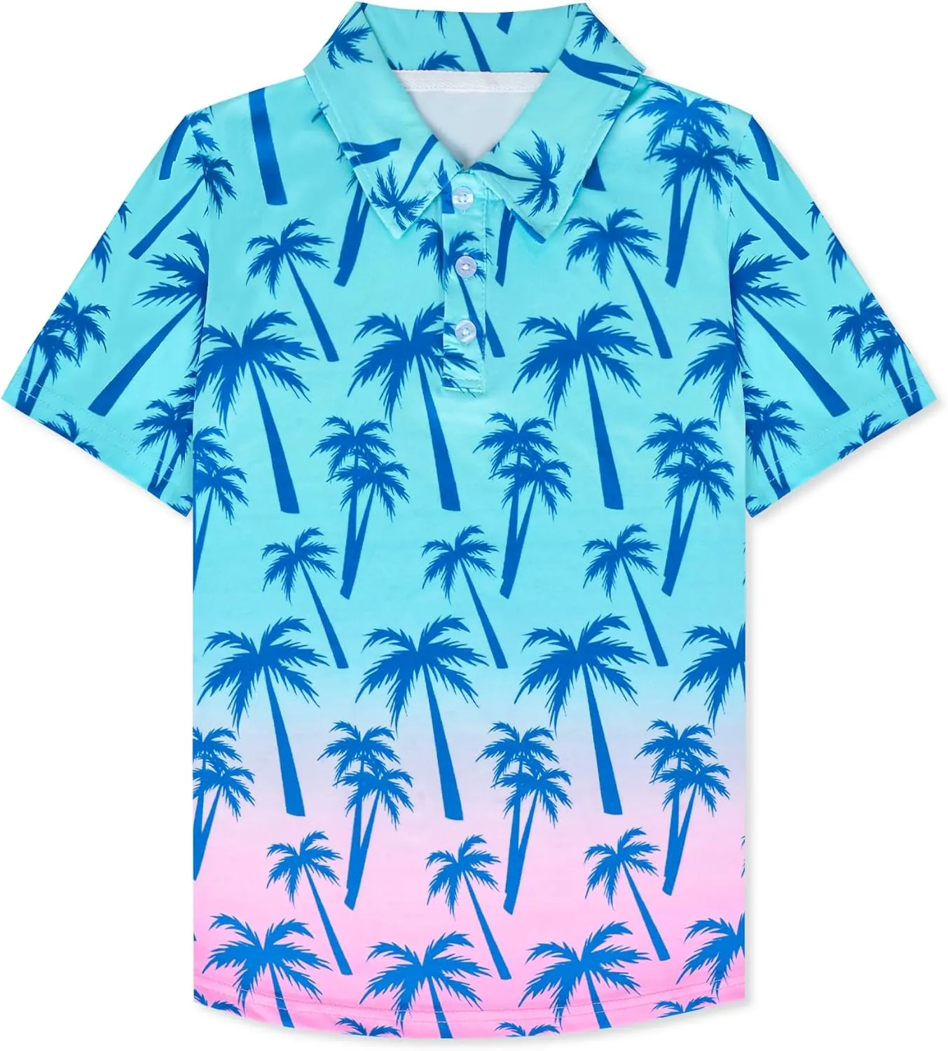 Boys Short Sleeve Polo Shirt Kid Youth Active Golf Shirts Collared School Uniform Shirts Hawaiian Tops Size 5-14