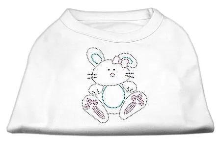 Bunny Rhinestone Dog Shirt White XS (8)