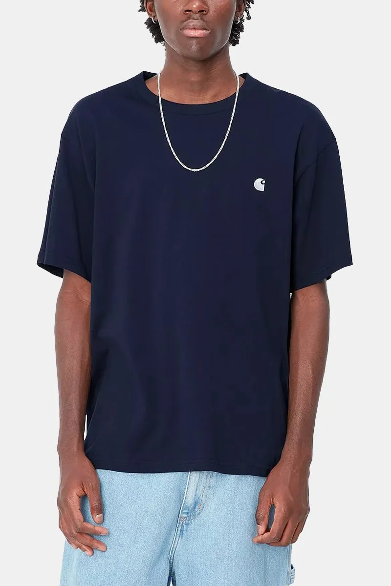 Carhartt WIP Madison Short Sleeve T-shirt (Dark Navy/White)
