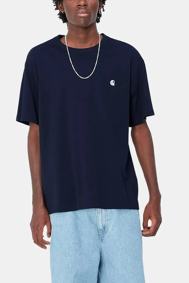 Carhartt WIP Madison Short Sleeve T-shirt (Dark Navy/White)