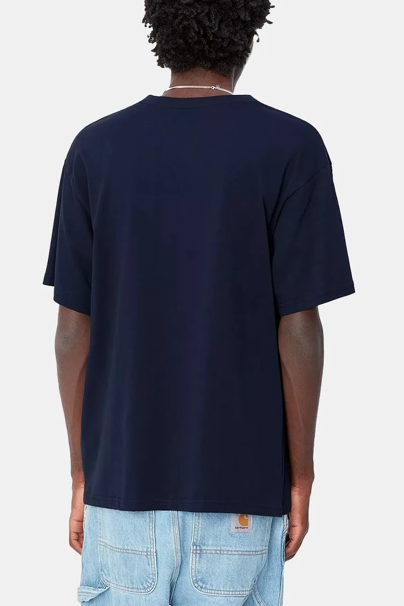 Carhartt WIP Madison Short Sleeve T-shirt (Dark Navy/White)
