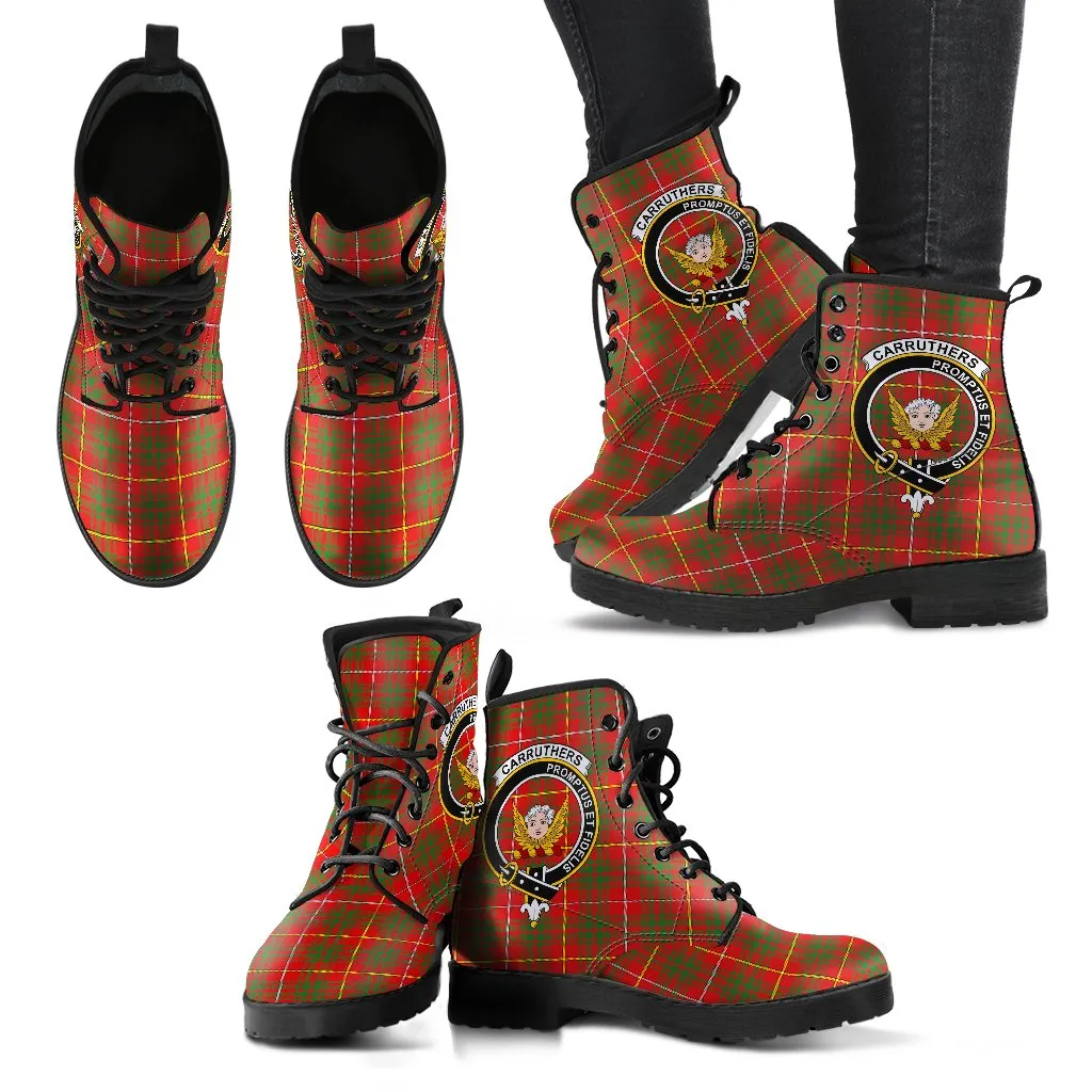 Carruthers Modern Tartan Clan Badge Leather Boots