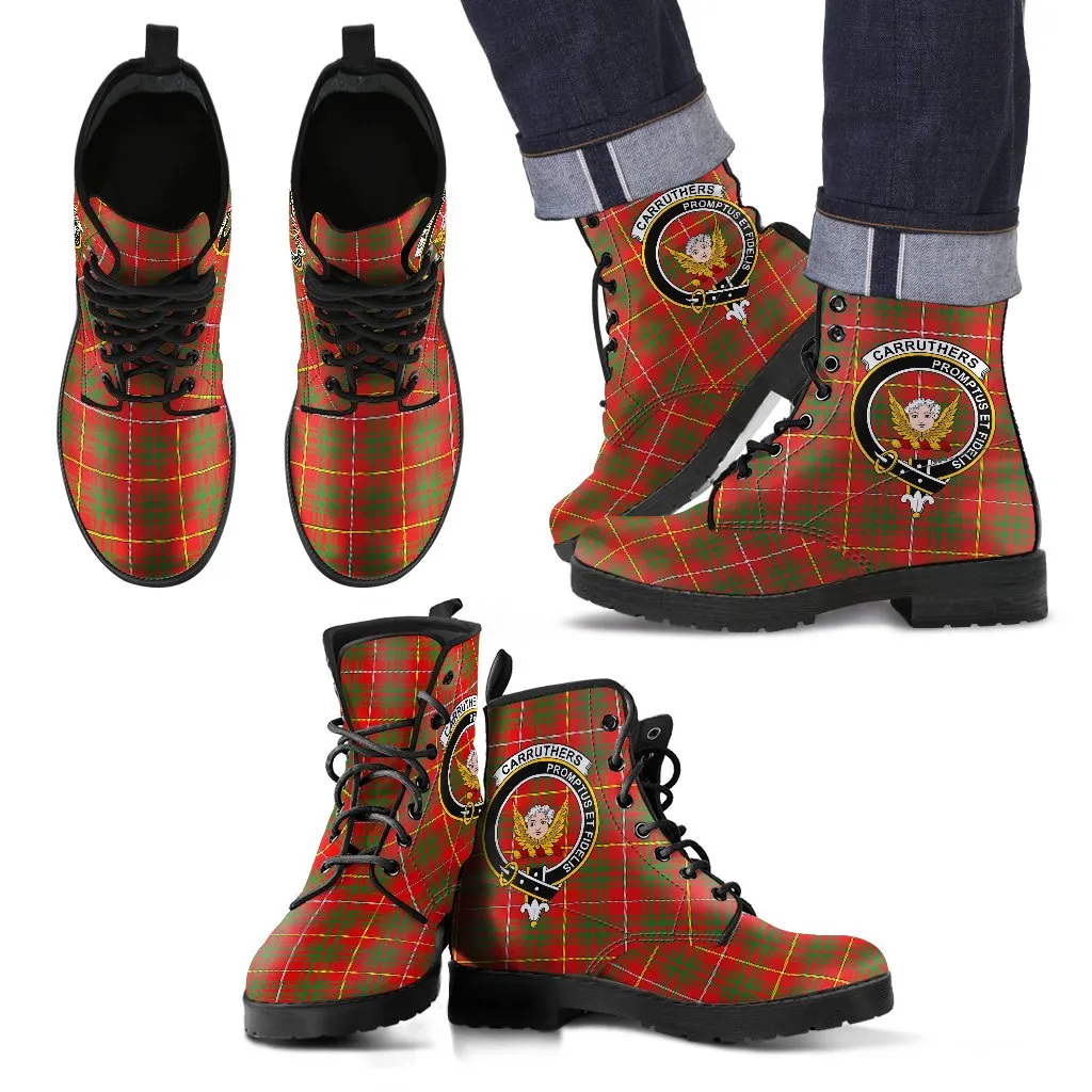 Carruthers Modern Tartan Clan Badge Leather Boots
