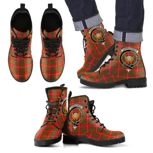 Carruthers Modern Tartan Clan Badge Leather Boots