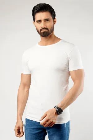 Crew Neck Undershirt - White