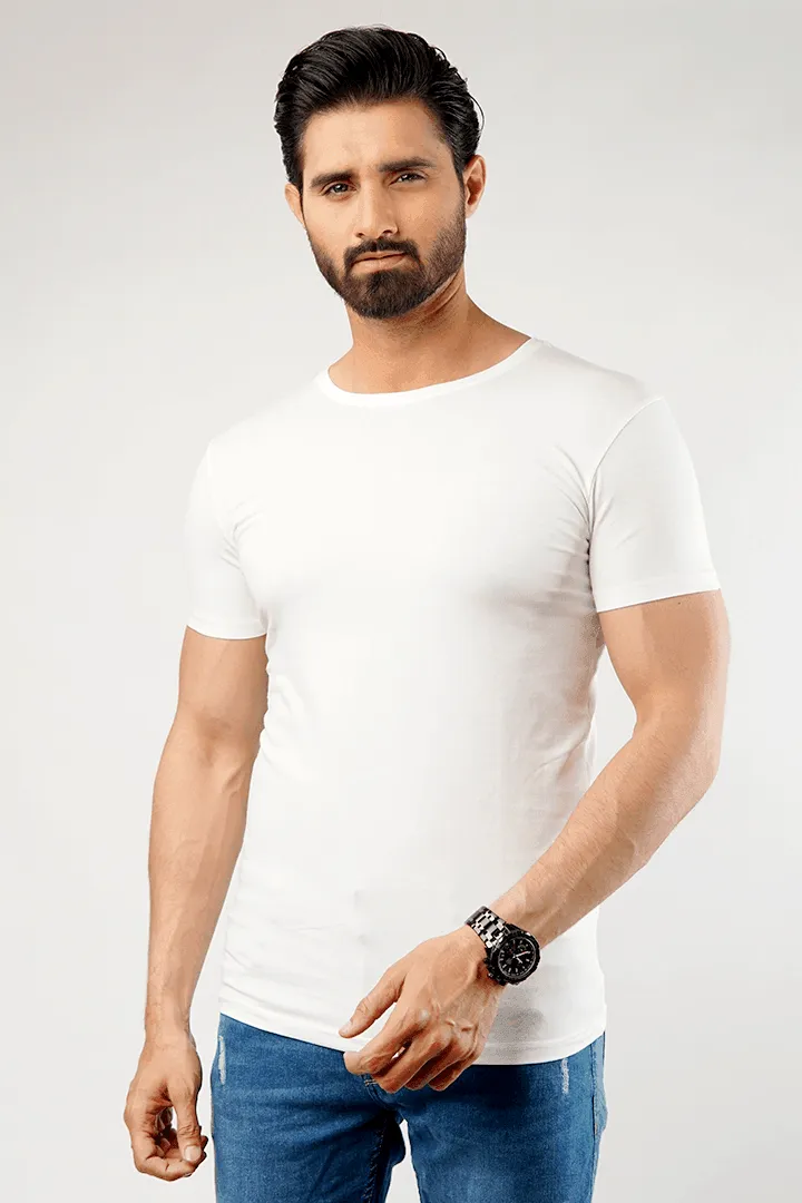 Crew Neck Undershirt - White