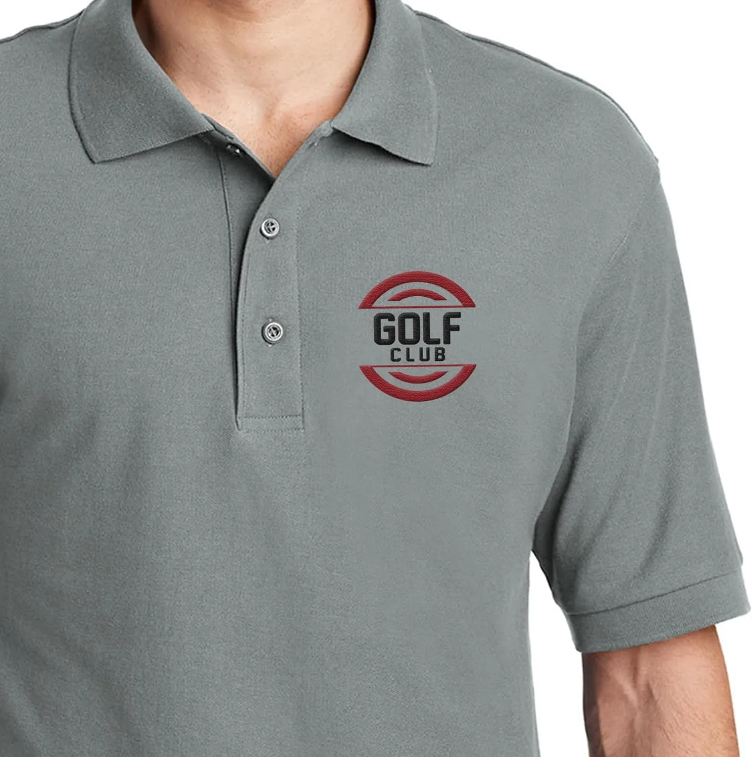 Custom Embroidered Polo Shirt for Men Personalized Embroidery Name Text Logo Golf Tee