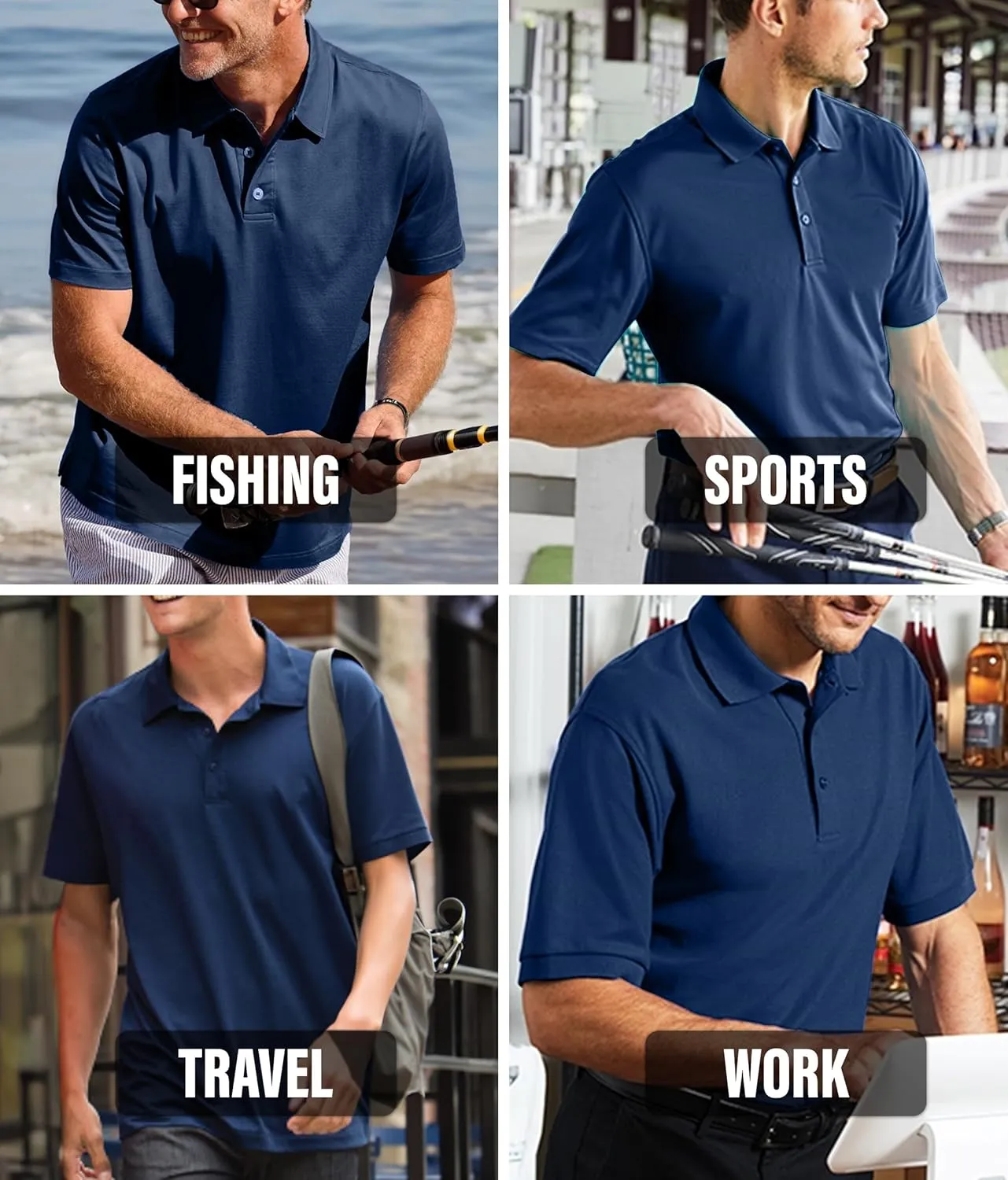 Custom Embroidered Polo Shirts for Men Personalized Embroidery Text Logo Name Company