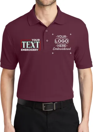 Custom Embroidered Polo Shirts for Men Personalized Embroidery Text Logo Name Company