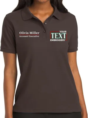 Custom Embroidered Polo Shirts for Women Personalized Add Your Name Text Polo Shirts for Ladies