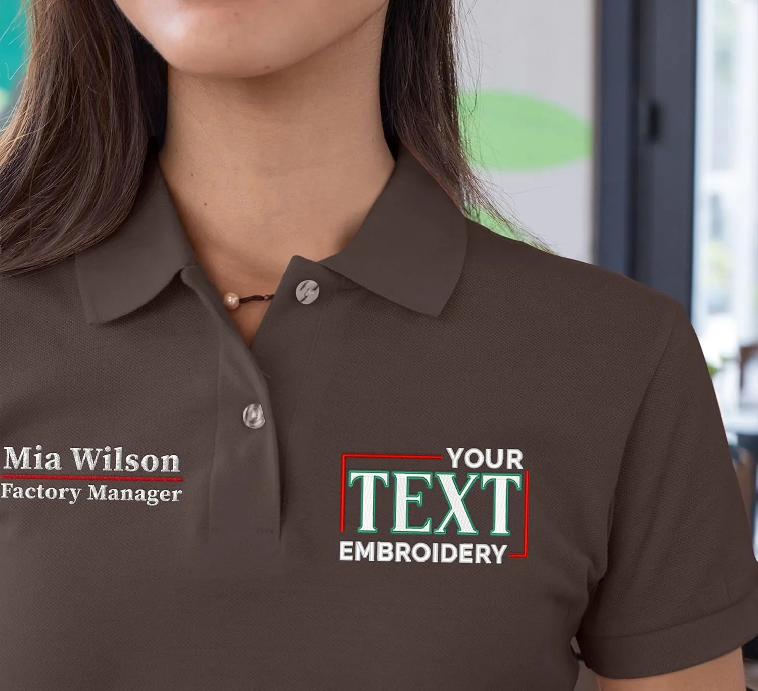 Custom Embroidered Polo Shirts for Women Personalized Add Your Name Text Polo Shirts for Ladies