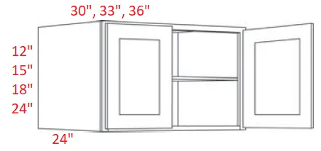 EB02-3012X24 Elegant Smokey Gray Assembled 30x12x24 Wall Cabinet