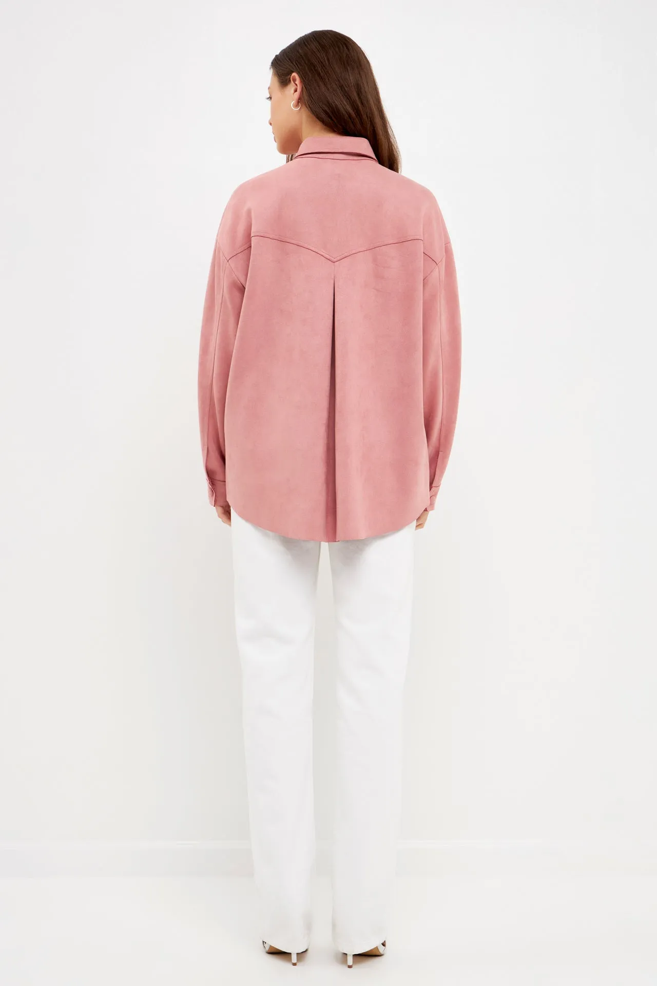 English Factory - Faux Suede Oversized Shirts