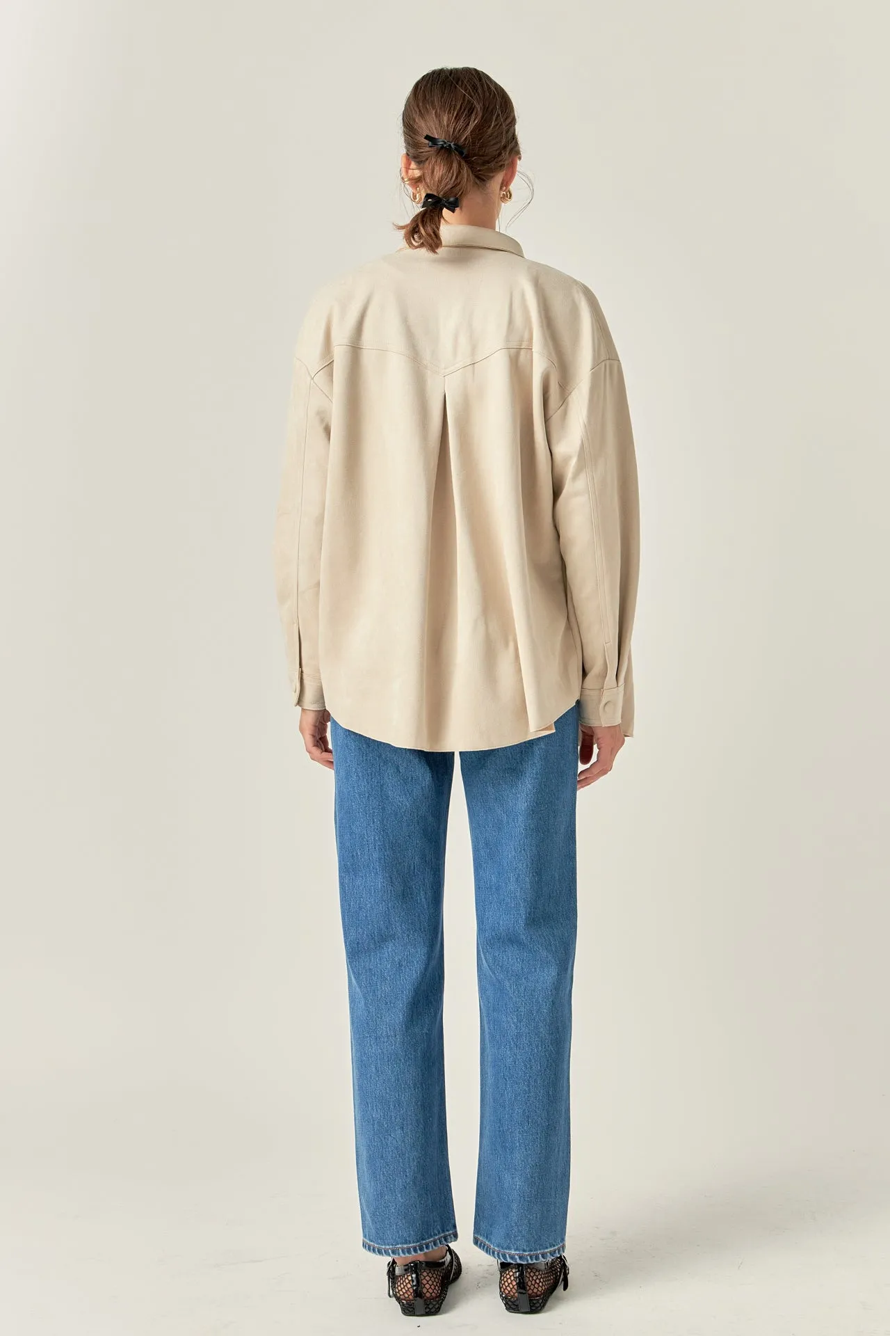 English Factory - Faux Suede Oversized Shirts
