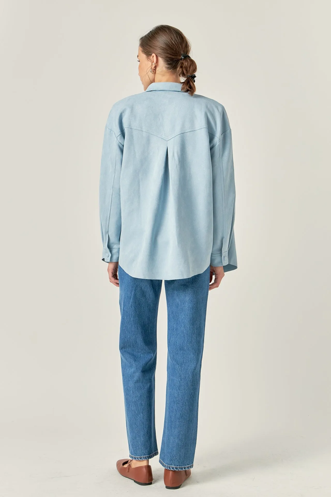 English Factory - Faux Suede Oversized Shirts