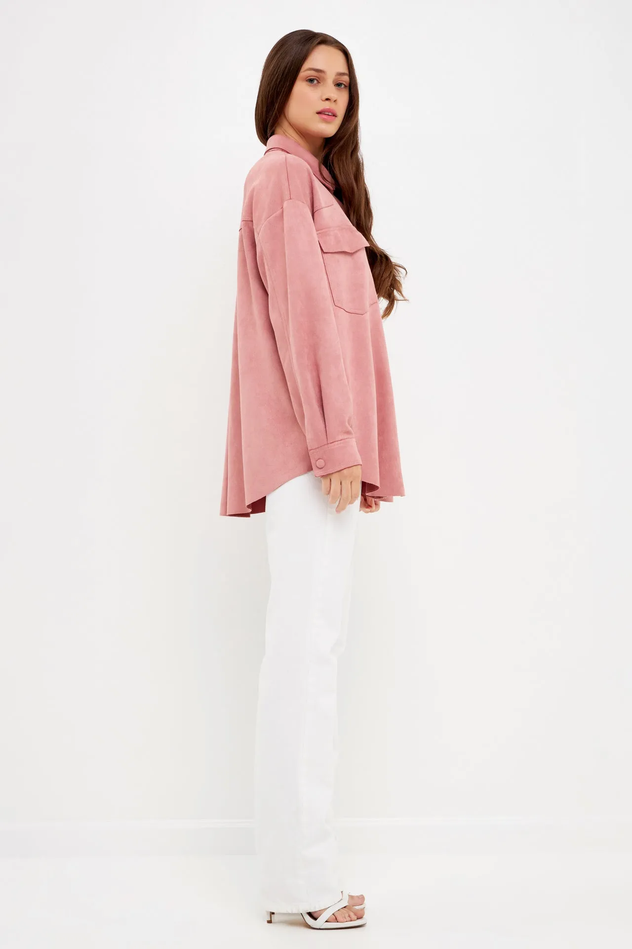 English Factory - Faux Suede Oversized Shirts