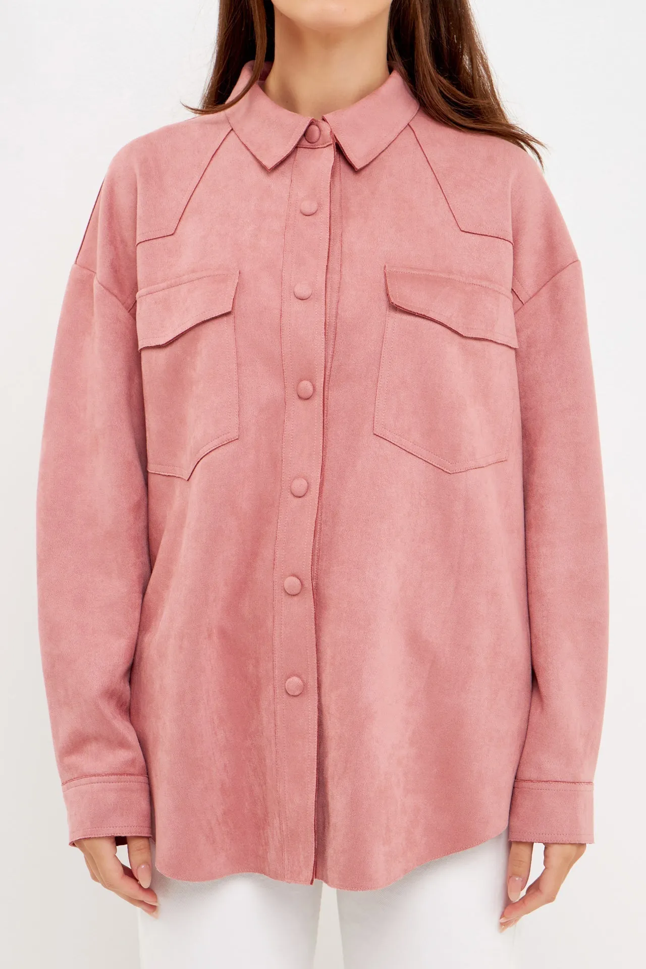 English Factory - Faux Suede Oversized Shirts