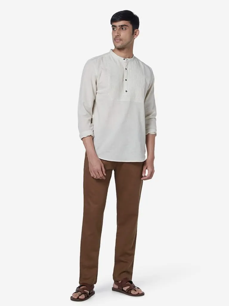 ETA Off White Pintuck Design Resort Fit Shirt
