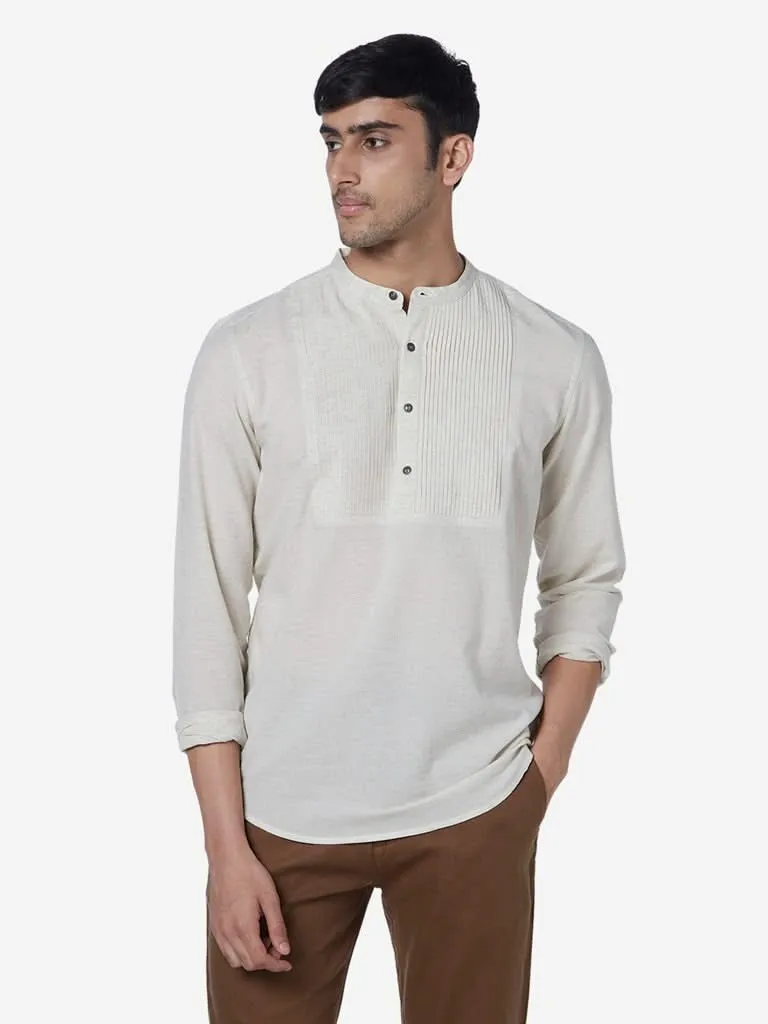 ETA Off White Pintuck Design Resort Fit Shirt