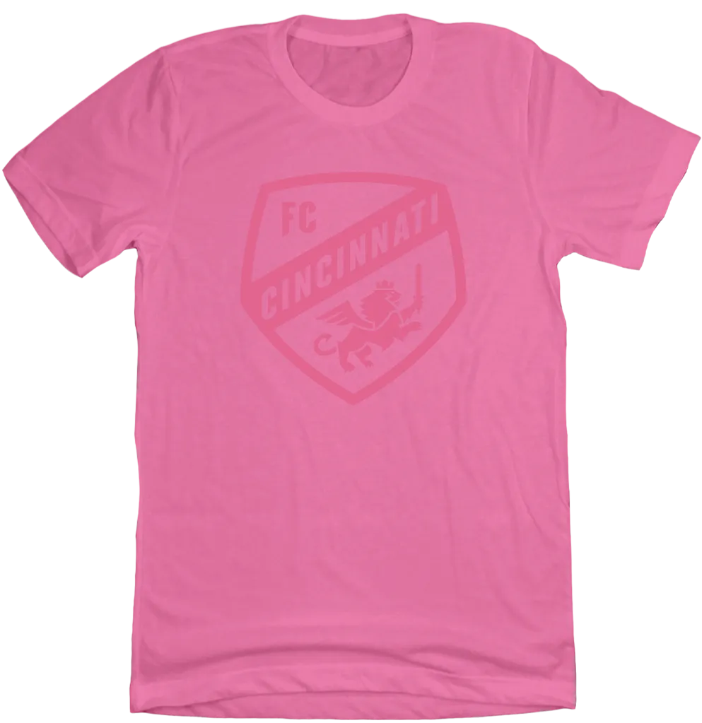 FC Cincinnati Shield Logo Pink on Pink