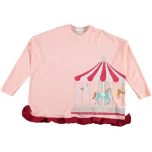 Girls Pale Pink Carousel Top