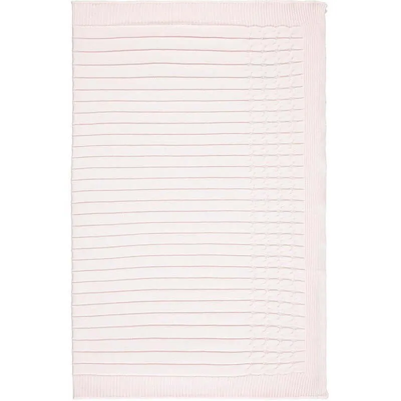 Girls Pink Cable Knit Blanket