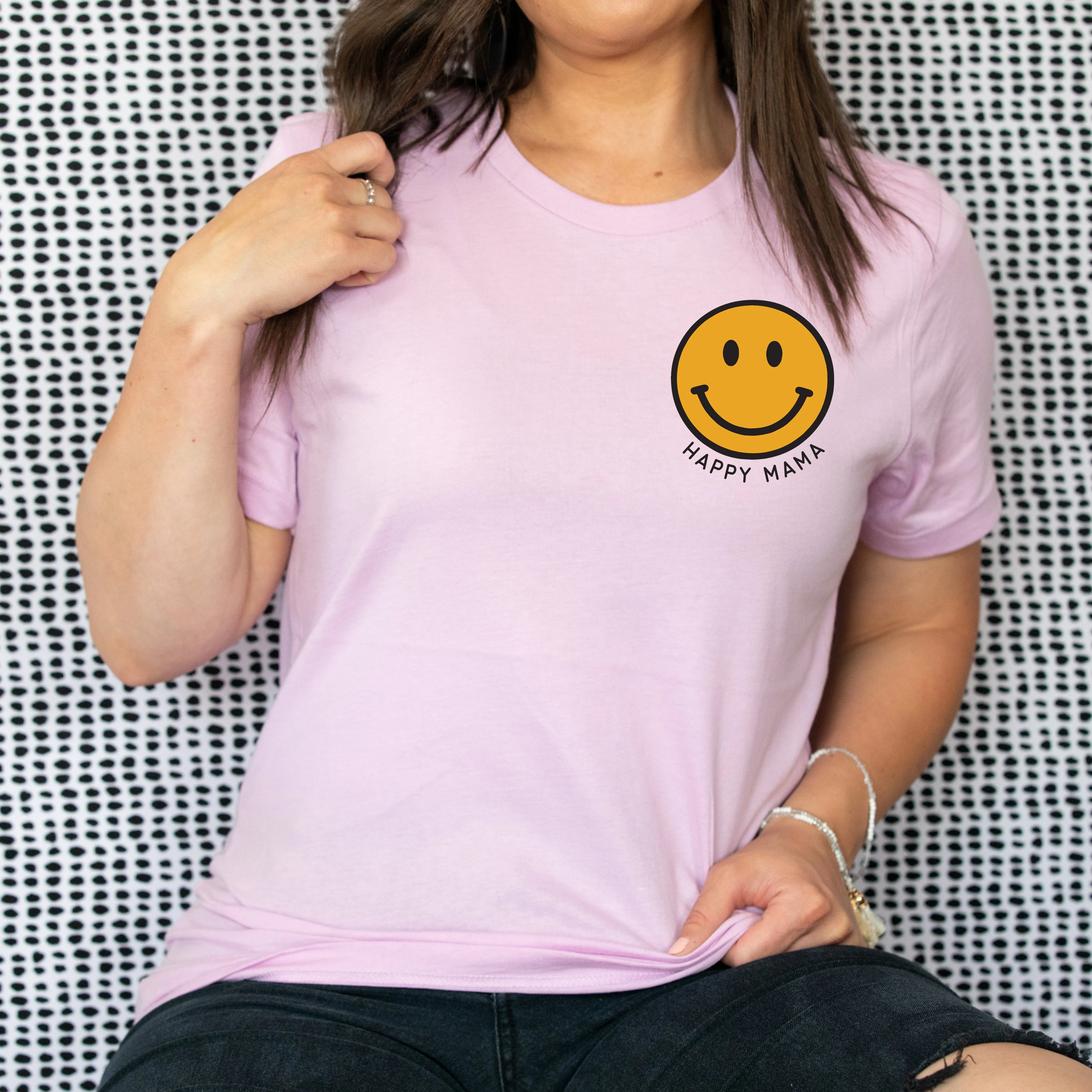 HAPPY MAMA - Smiley Face (YELLOW) - Unisex Tee