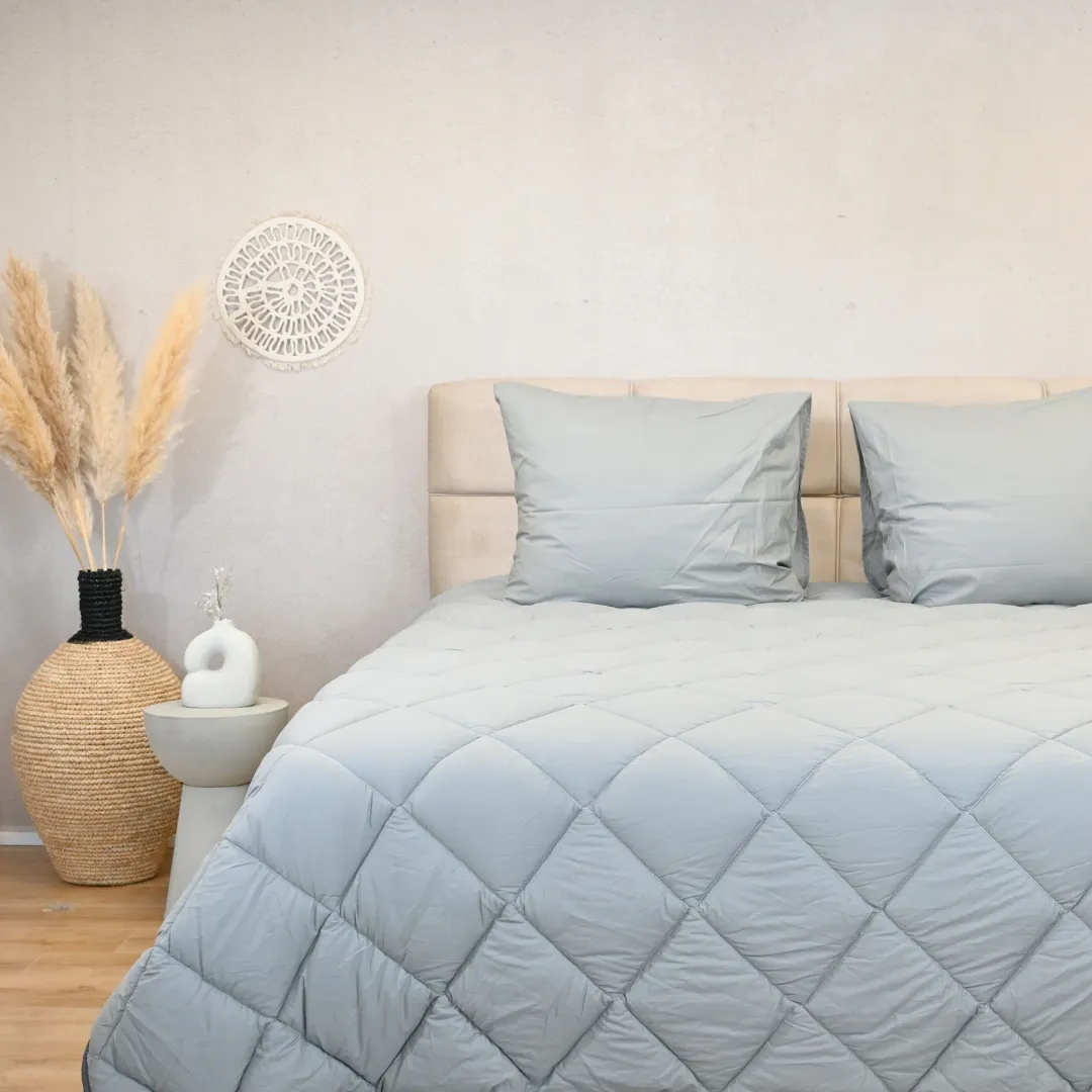 HappyDuvet Premium - Pebble Grey - All-Season Duvet - Percale Cotton