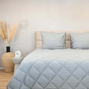 HappyDuvet Premium - Pebble Grey - All-Season Duvet - Percale Cotton