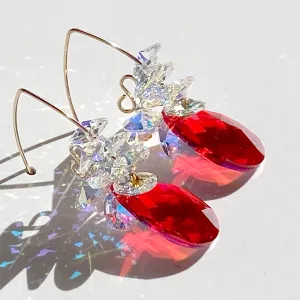 Holiday Crystal Large Cluster Earring Collection - 2 styles