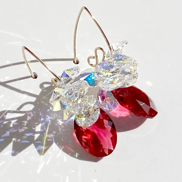 Holiday Crystal Large Cluster Earring Collection - 2 styles