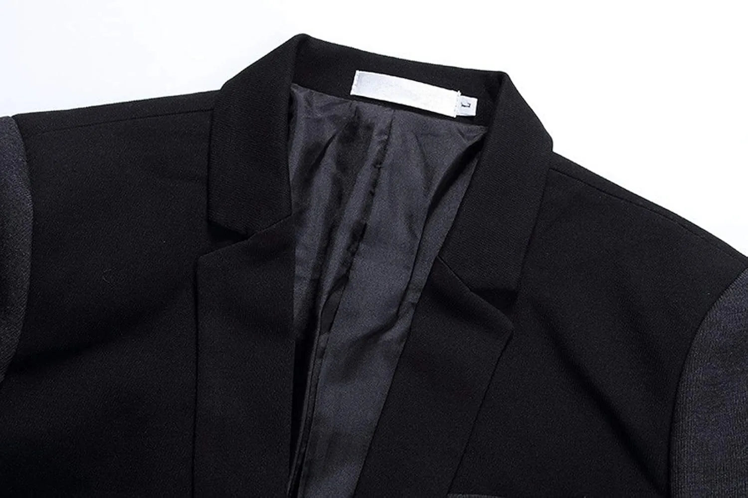 Itemnew Men's Classic Lapel Collar One-Button Slim Contrast Stretched Blazer Jacket