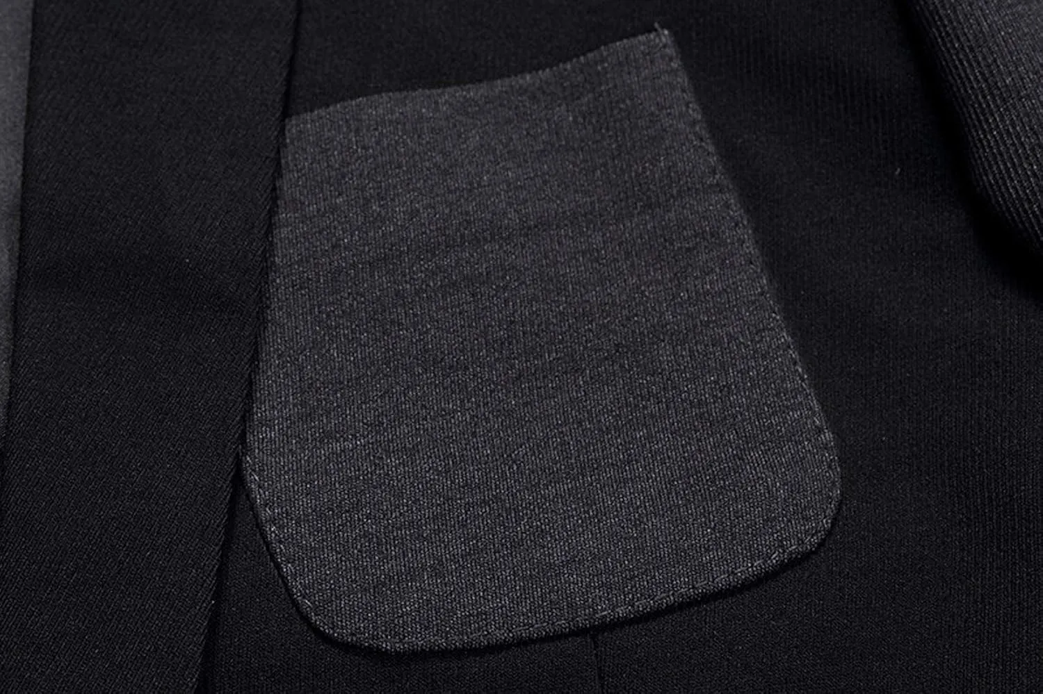 Itemnew Men's Classic Lapel Collar One-Button Slim Contrast Stretched Blazer Jacket