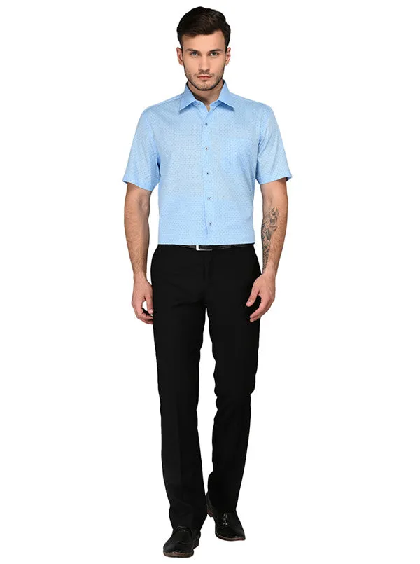 JadeBlue Blue Printed Regular Fit Formal Shirt