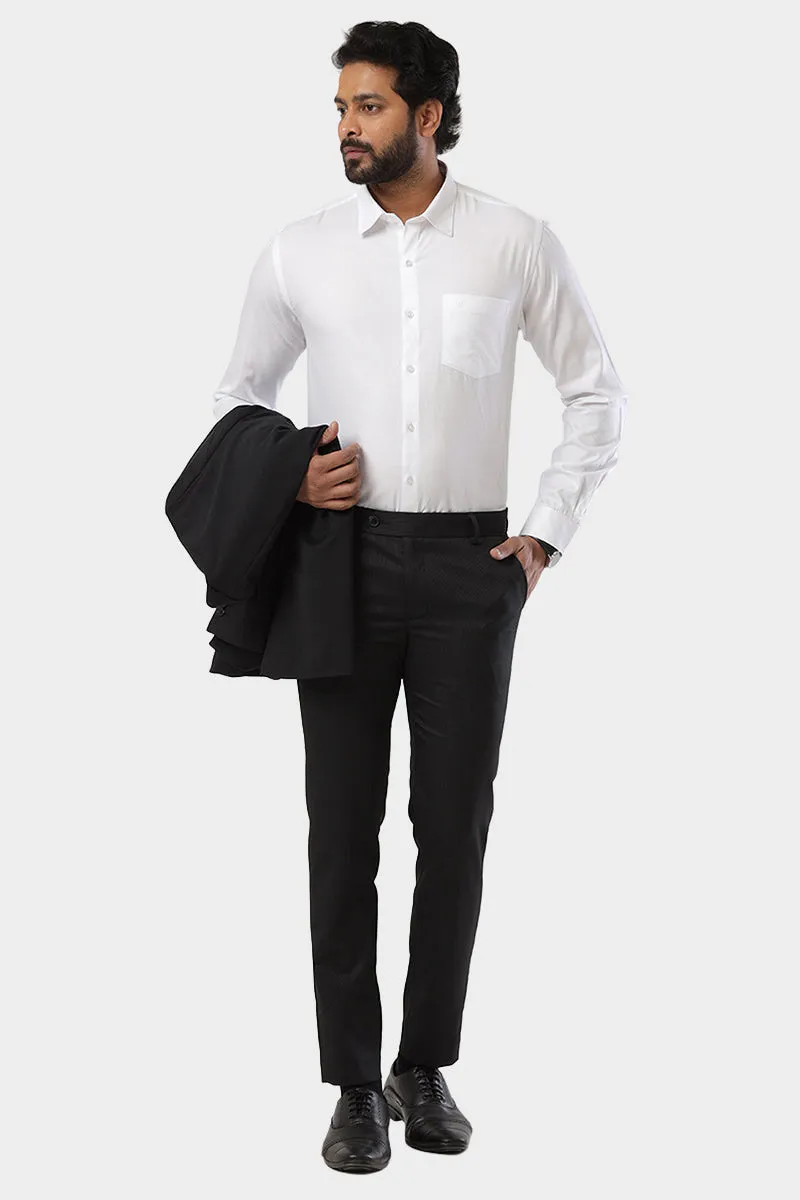 Kingdom - 100% Cotton Dobby Formal White Shirt For Men | Uathayam