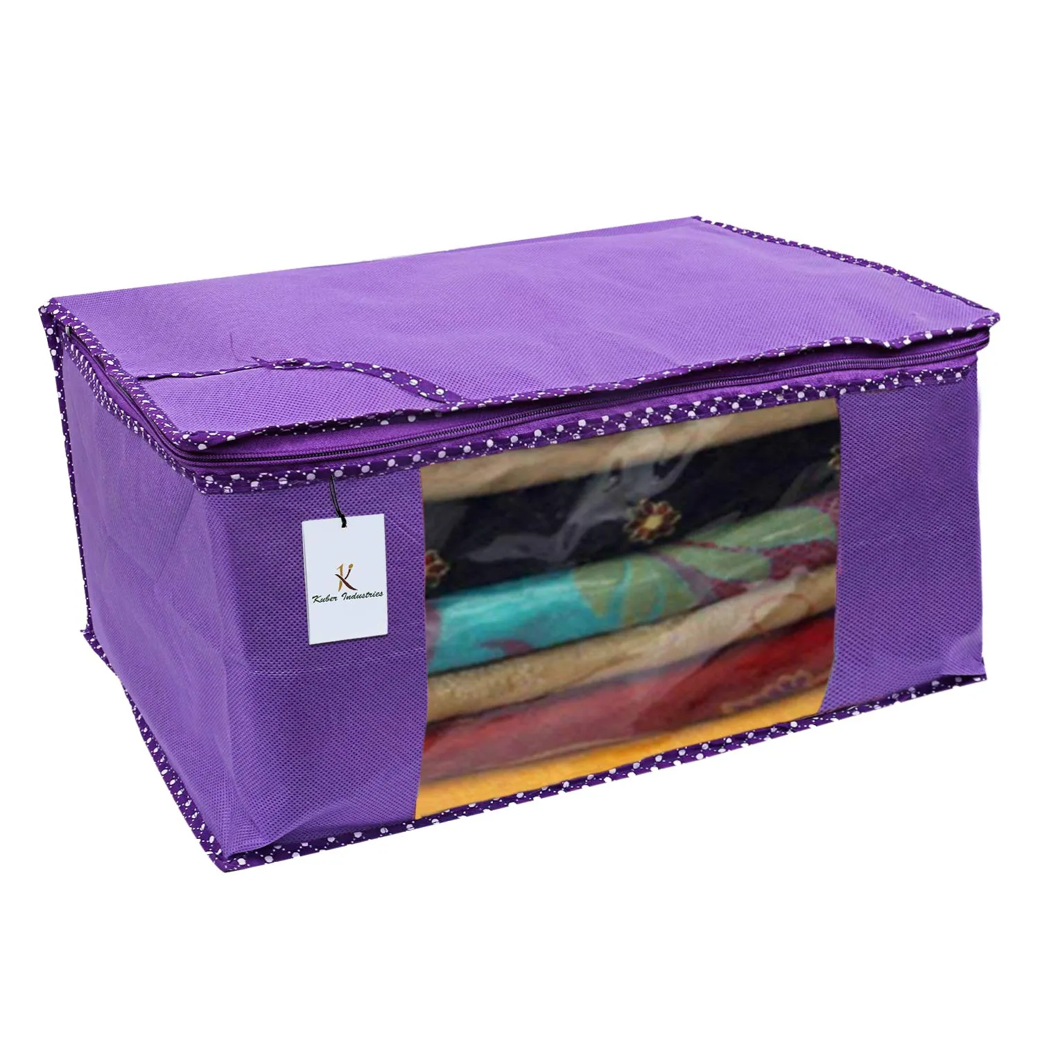 Kuber Industries 6 Piece Non Woven Saree Cover Set, Royal Blue,Large Size -CTKTC6449