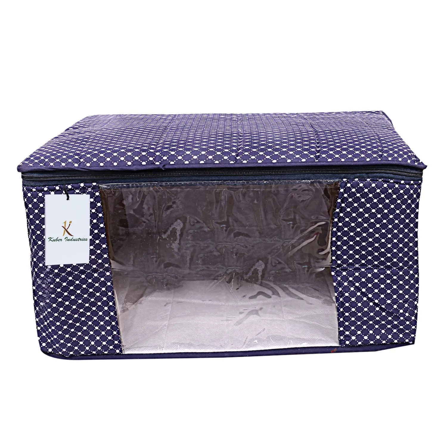Kuber Industries Cotton 2 Pieces Three Layer Quilted Extra Large Saree Cover (Blue)-CTKTC13481