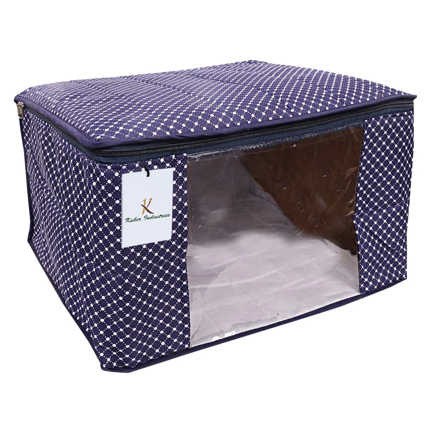 Kuber Industries Cotton 2 Pieces Three Layer Quilted Extra Large Saree Cover (Blue)-CTKTC13481