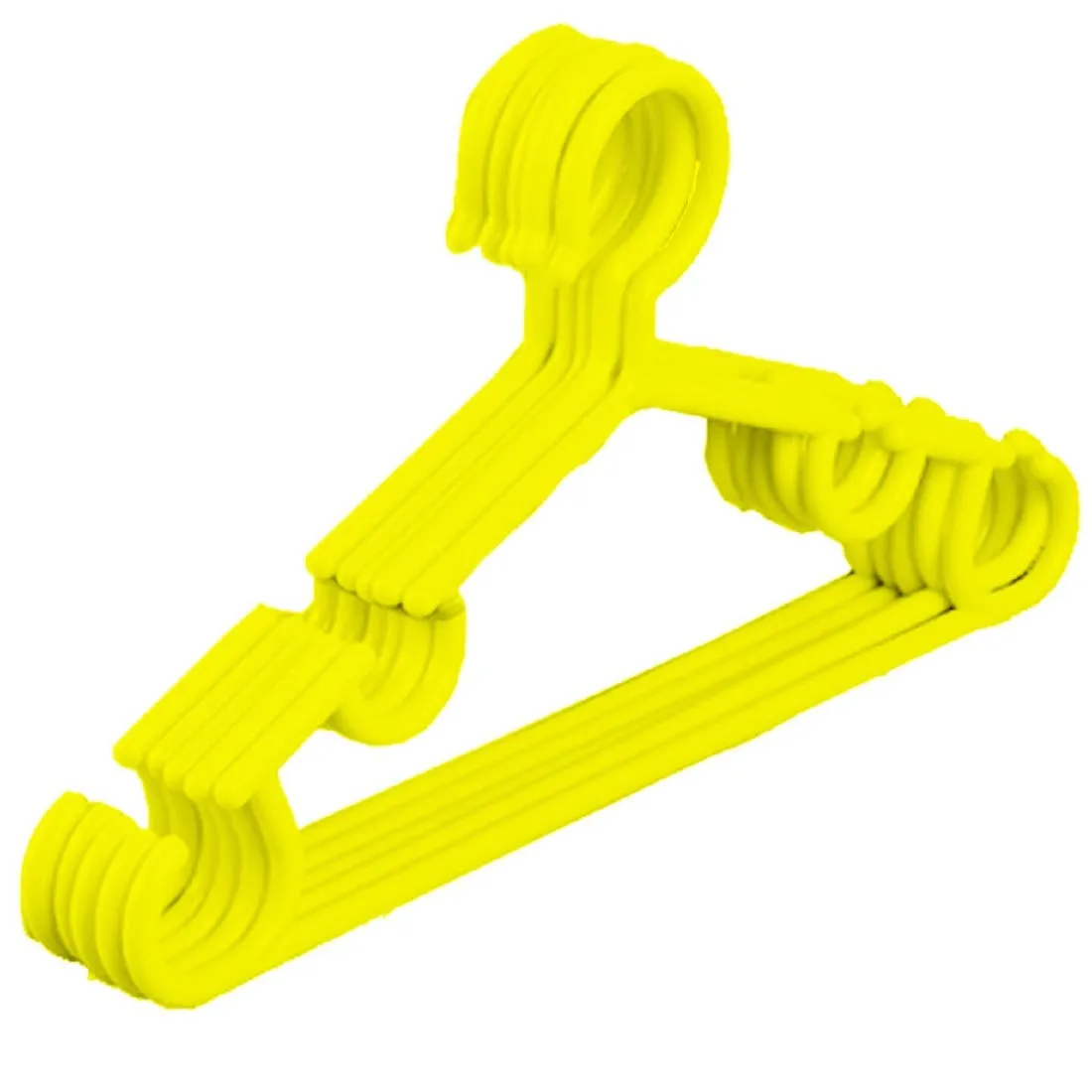 Kuber Industries Plastic 5 Pieces Baby Hanger Set for Wardrobe (Yellow) - CTKTC039142