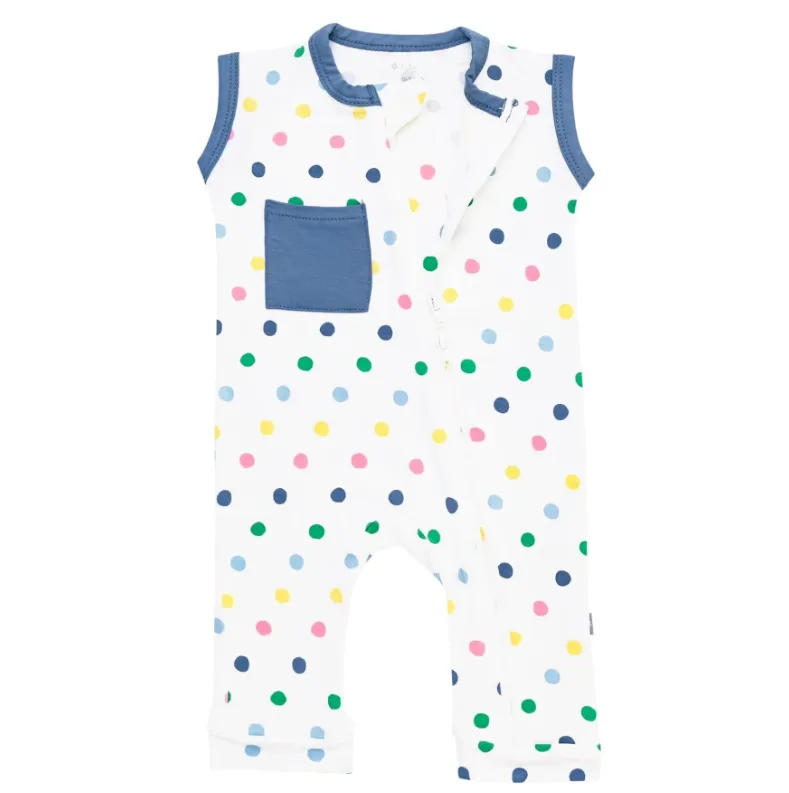 Kyte Baby - Print Zippered Romper In Spring Polka Dots