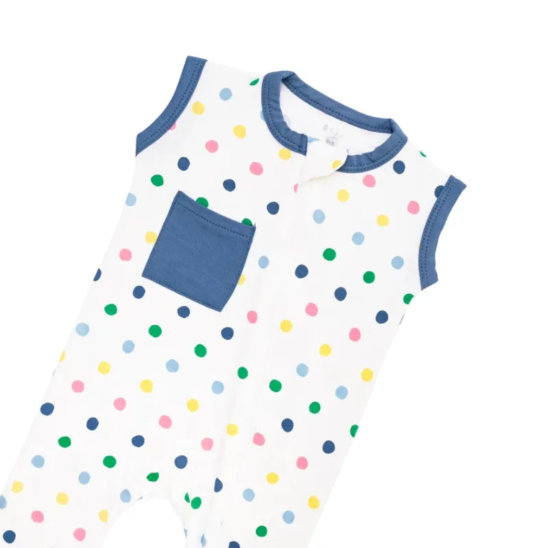Kyte Baby - Print Zippered Romper In Spring Polka Dots