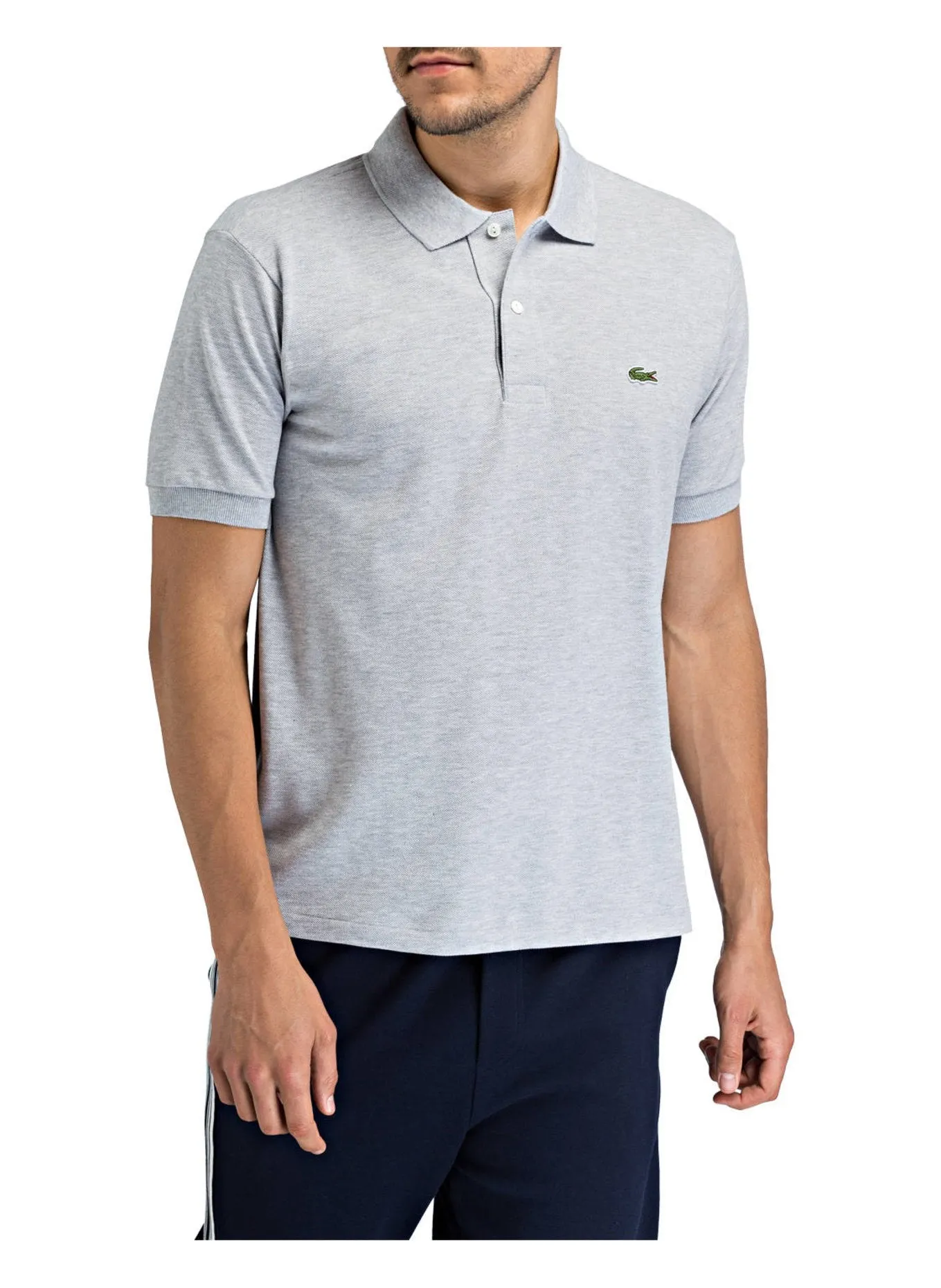 LACOSTE Piqué Classic Fit polo shirt, light gray