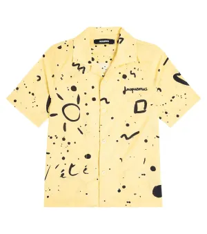 Le chemise denim shirt with Jacquemus Enfant print, yellow