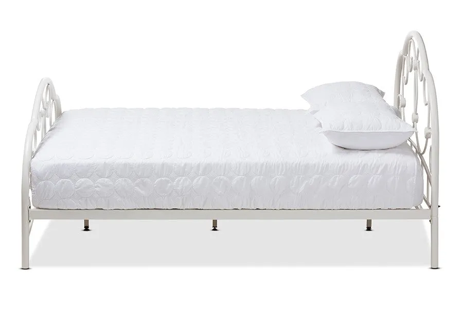 Liliane White Finished Metal Platform Bed (Queen)