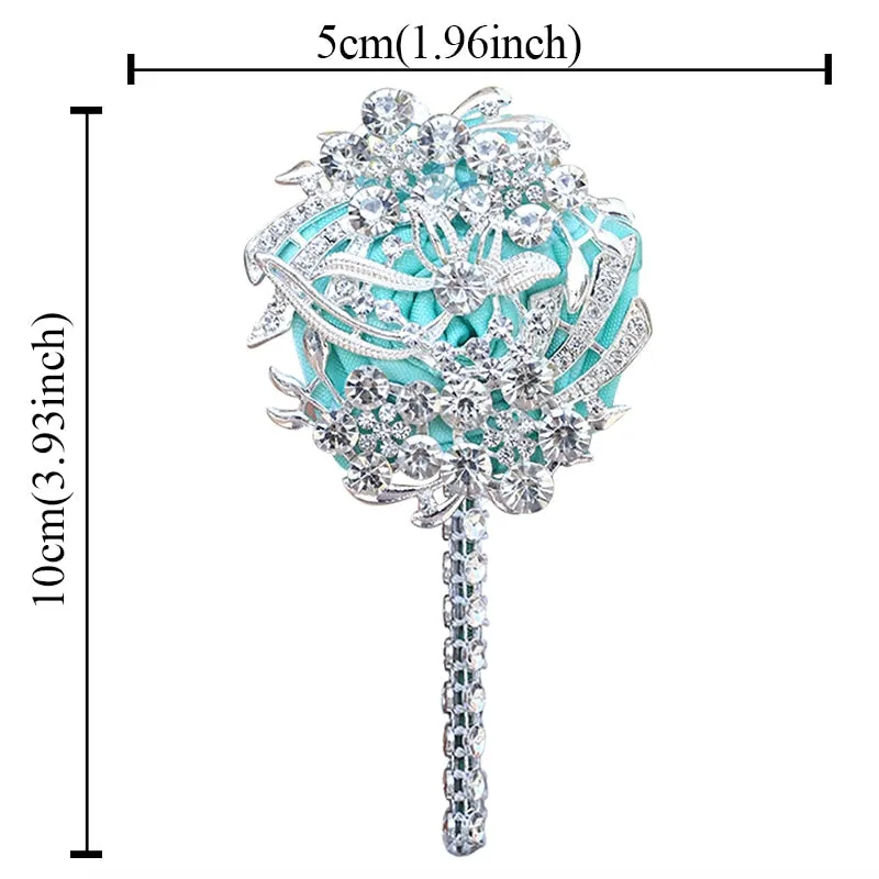 Luxury Full Satin Ribbon and Crystal Jeweled-Adorned Boutonniere